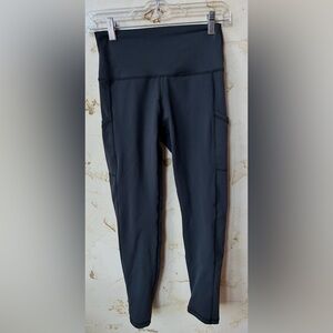 Aerie Offline The Hugger Leggings Medium Black High Rise Pockets EUC Yoga